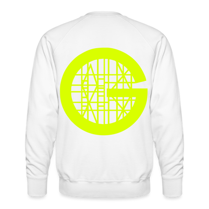 Unisex Premium Pullover "Gerüstbauer" neongelb - Weiß