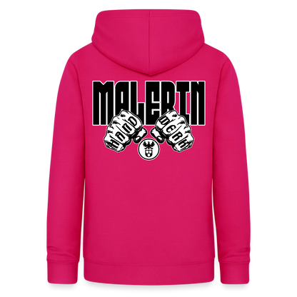 Frauen Hoodie "Malerin" (beidseitig beruckt) dunkles Pink Frauen Hoodie