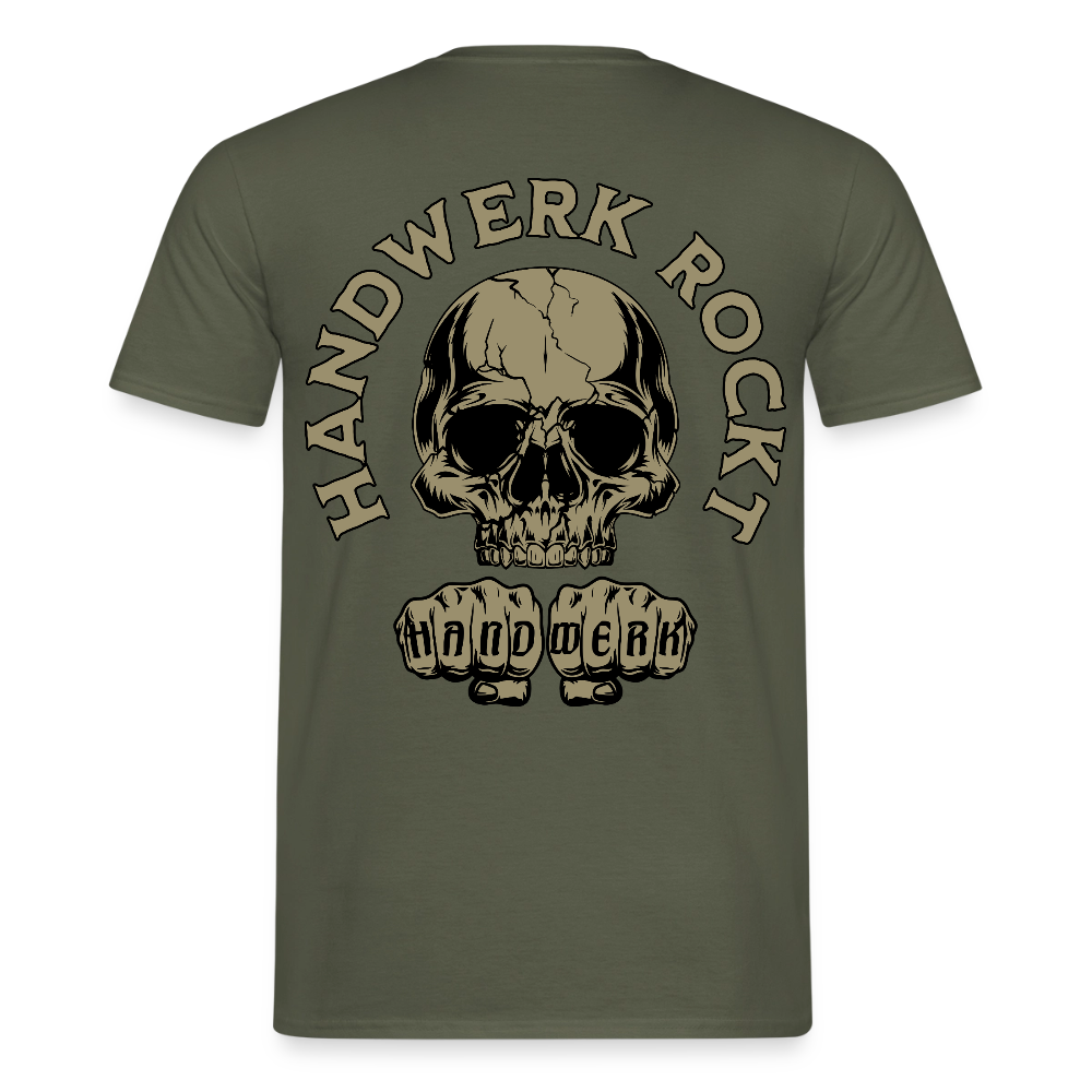 Unisex Männer T-Shirt "Handwerk-Rockt" von Spreadconnect, beidseitig bedruckt, mit handwerklichem Design, bequem und modisch.