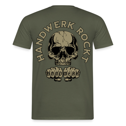 Unisex Männer T-Shirt "Handwerk-Rockt" von Spreadconnect, beidseitig bedruckt, mit handwerklichem Design, bequem und modisch.