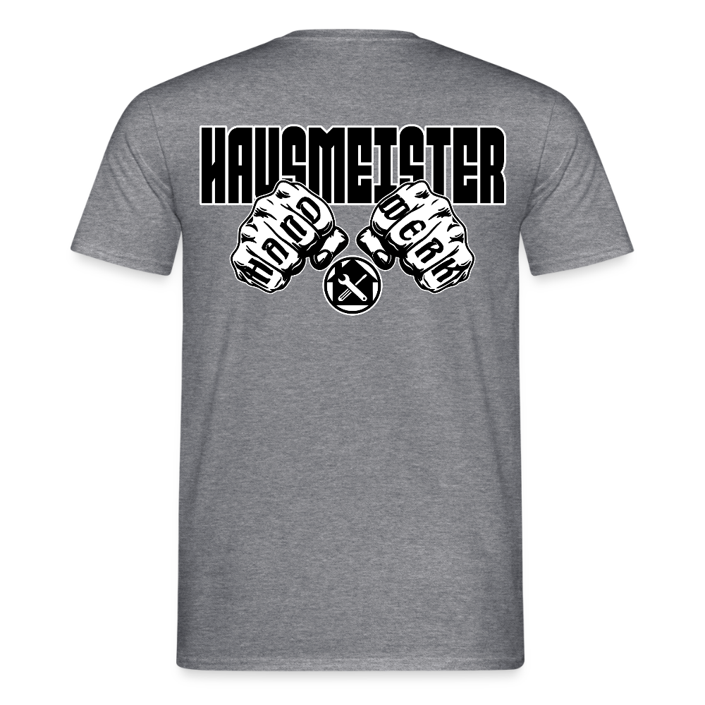 Unisex T-Shirt "Hausmeister" Graphit meliert Männer T-Shirt