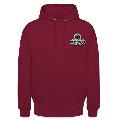 Unisex Hoodie "Maurer" beidseitig bedruckt Bordeaux Unisex Hoodie