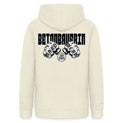Frauen Hoodie "Betonbauerin" (beidseitig beruckt) - Vanille-Milchshake