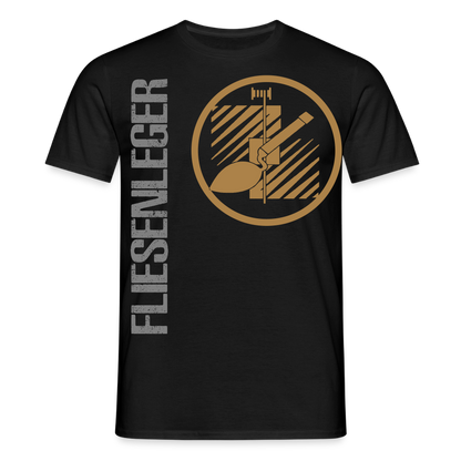 Unisex T-Shirt "Fliesenleger" Schwarz Männer T-Shirt