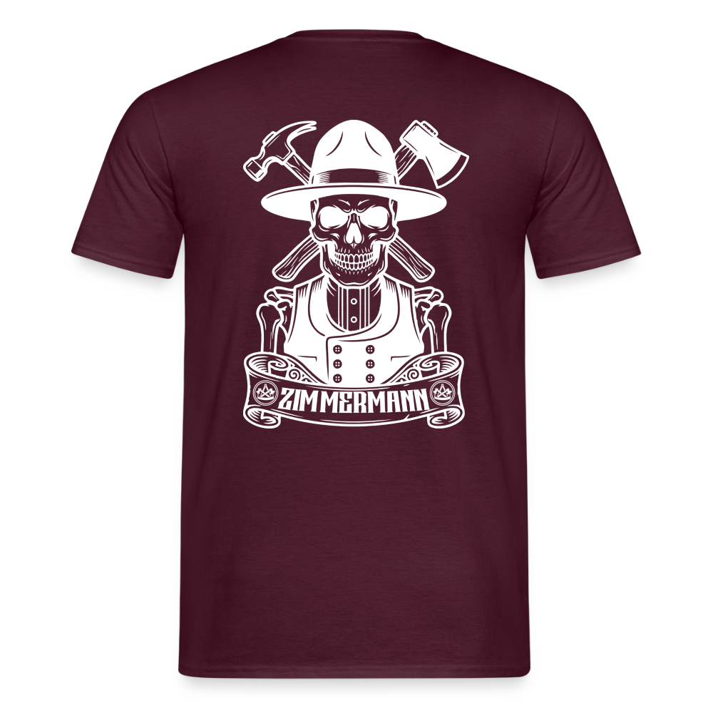 Unisex Zimmermann T-Shirt von Spreadconnect, beidseitig bedruckt mit Handwerker-Design, bequemes Männer T-Shirt in lebendigen Farben.