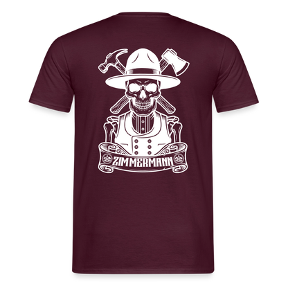 Unisex Zimmermann T-Shirt von Spreadconnect, beidseitig bedruckt mit Handwerker-Design, bequemes Männer T-Shirt in lebendigen Farben.