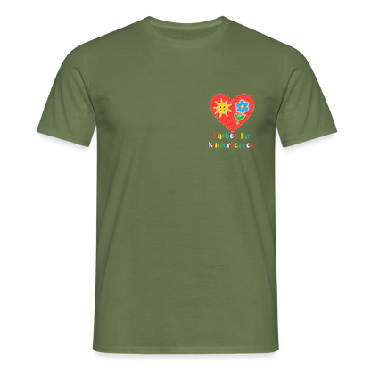 Unisex T-Shirt "Farben für Kinderherzen" (beidseitig bedruckt) Militärgrün Männer T-Shirt
