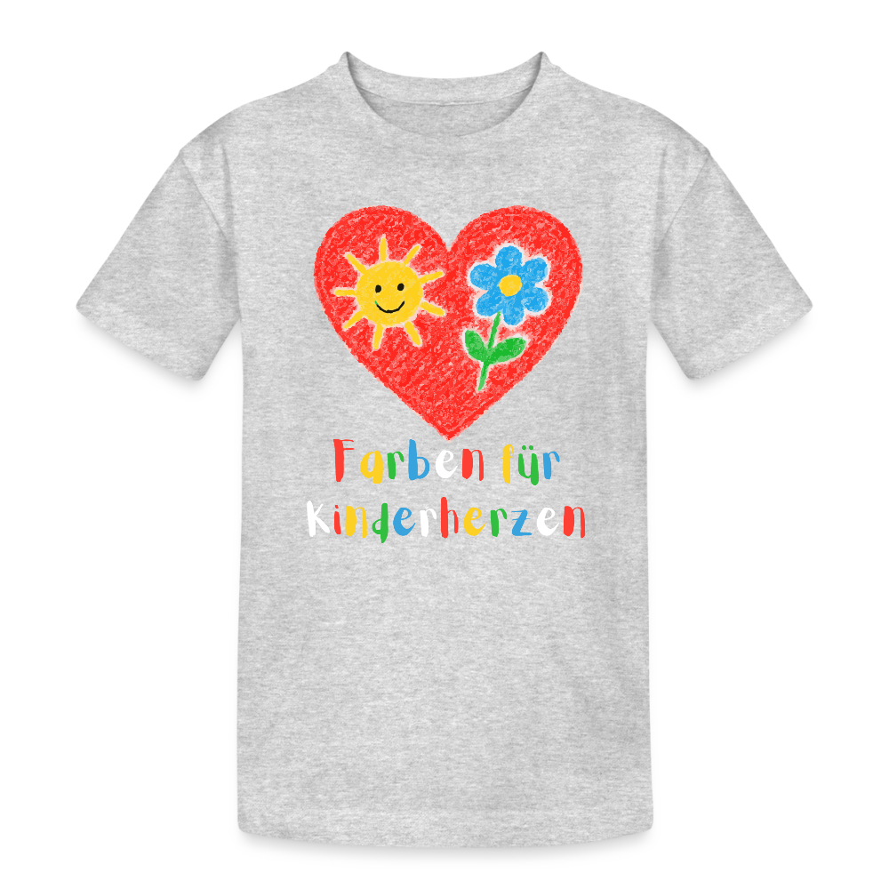 Kinder T-Shirt "Farben für Kinderherzen" Grau meliert Kinder Heavy Cotton T-Shirt