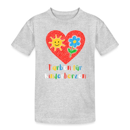 Kinder T-Shirt "Farben für Kinderherzen" Grau meliert Kinder Heavy Cotton T-Shirt