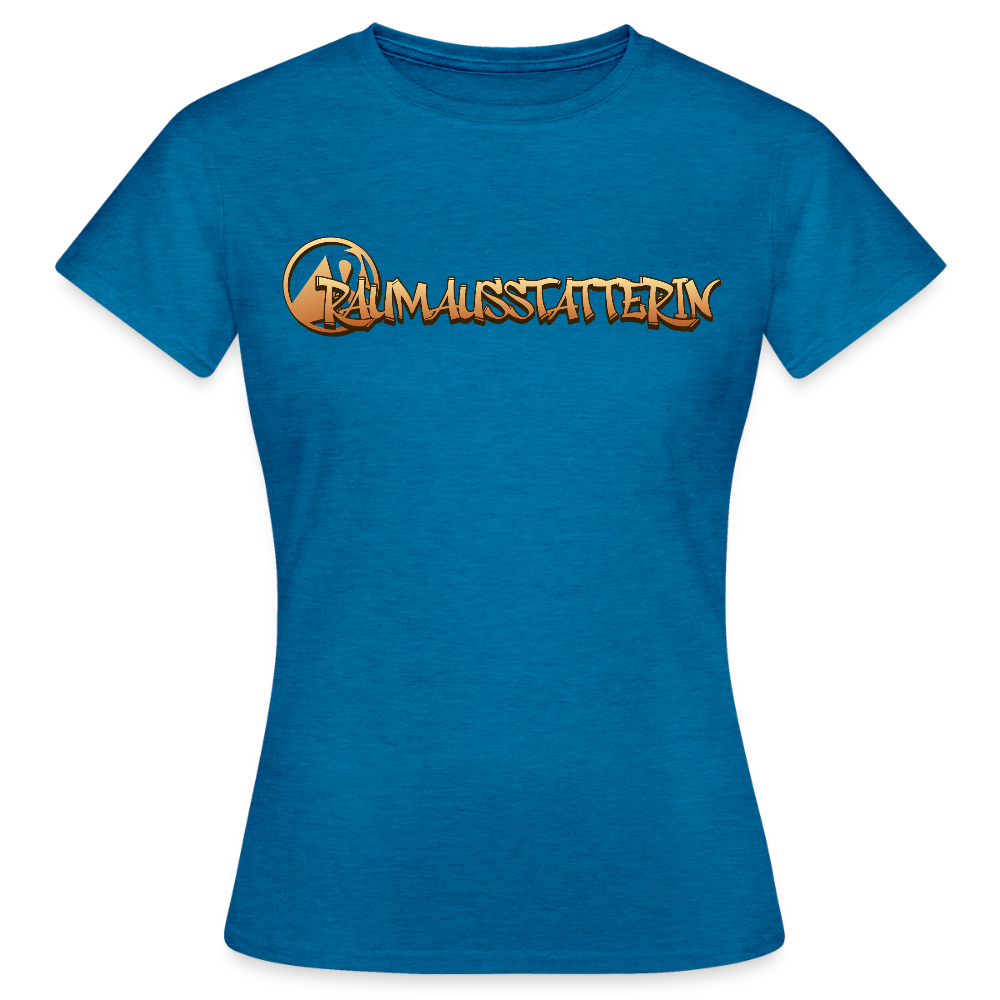 Frauen T-Shirt "Raumausstatterin" Antikblaues Saphir meliert Frauen T-Shirt