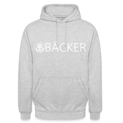 Unisex Hoodie "Bäcker" Hellgrau meliert Unisex Hoodie
