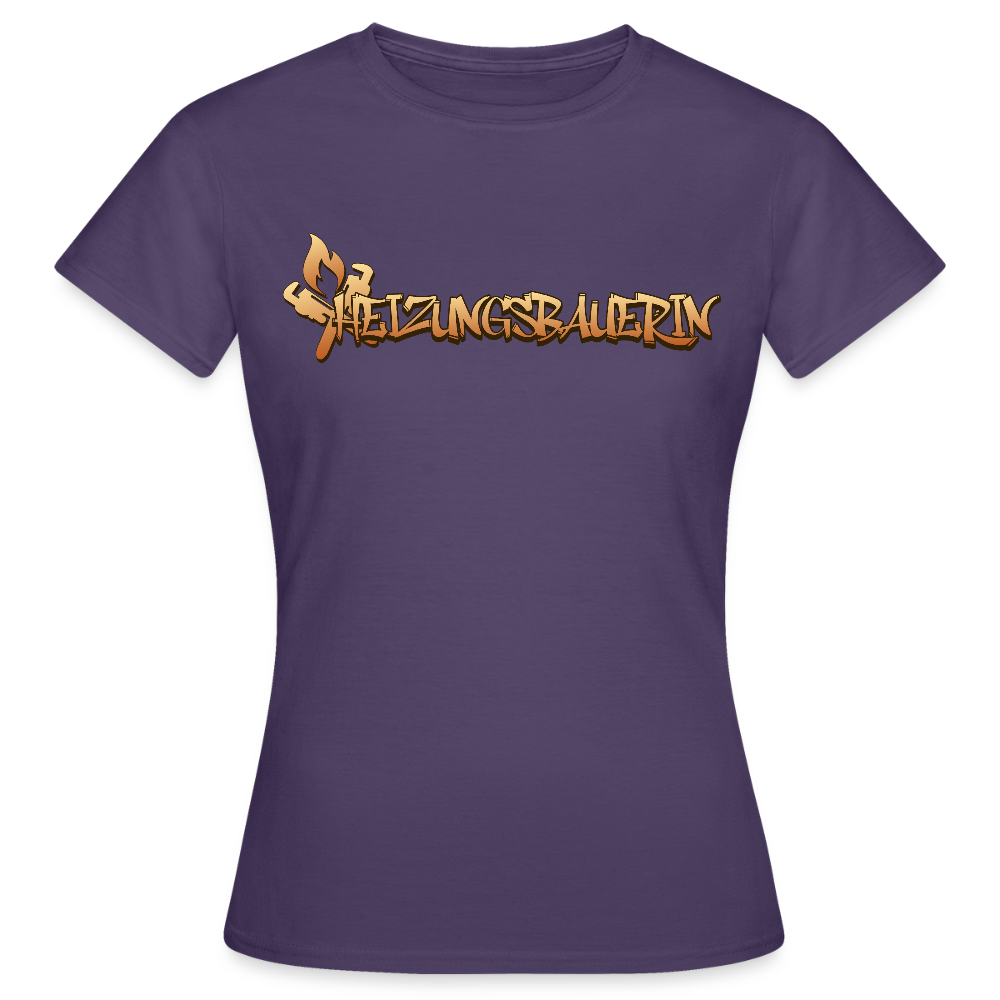 Frauen T-Shirt "Heizungsbauerin" Dunkellila Frauen T-Shirt