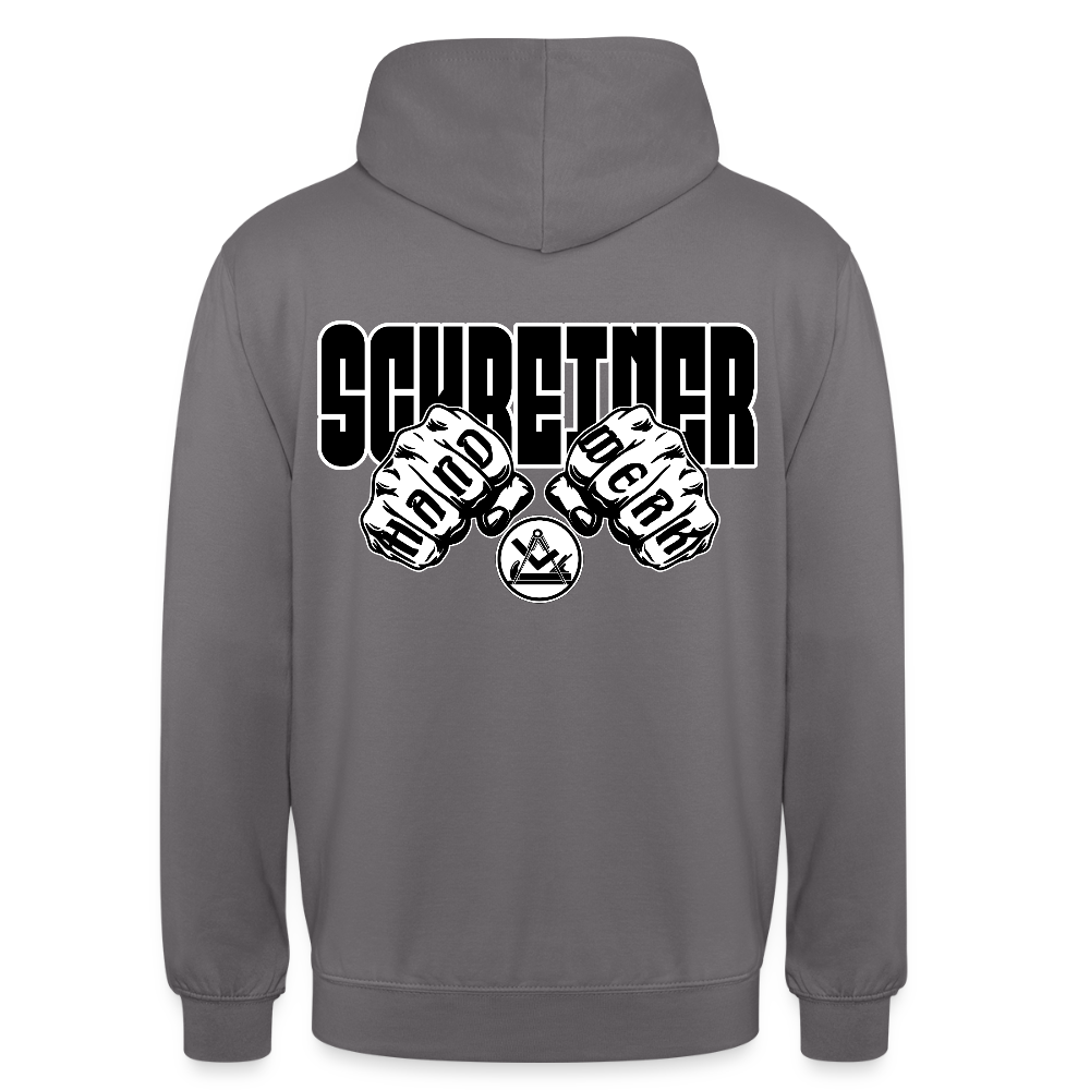 Unisex Hoodie "Schreiner" (beidseitig bedruckt) Mittelgrau Unisex Hoodie