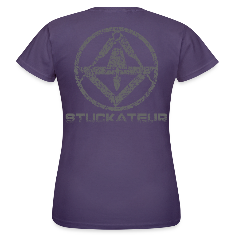 Frauen T-Shirt "Stuckateur" Dunkellila Frauen T-Shirt