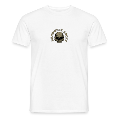 Unisex Handwerk-Rockt T-Shirt von Spreadconnect, beidseitig bedruckt, aus weichem Stoff, mit handwerklichem Design auf Vorder- und Rückseite.