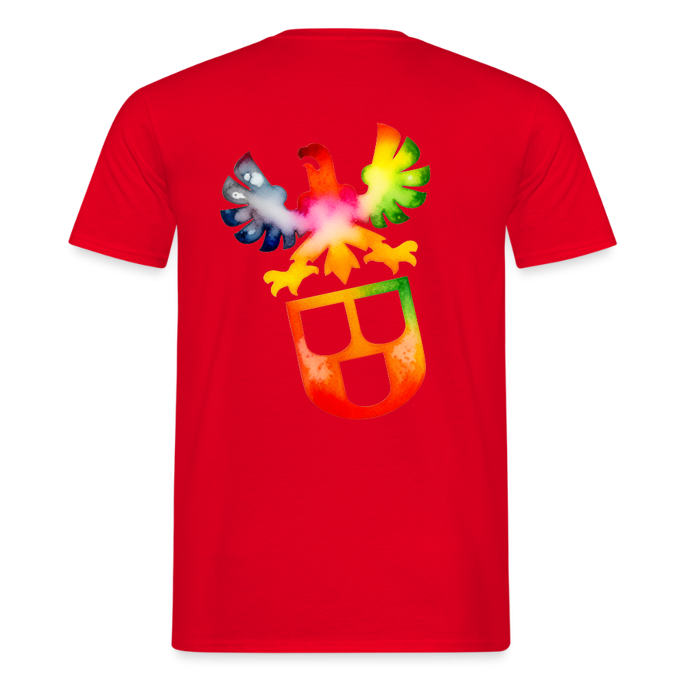 Unisex T-Shirt "Maler" (beidseitig bedruckt) Rot Männer T-Shirt