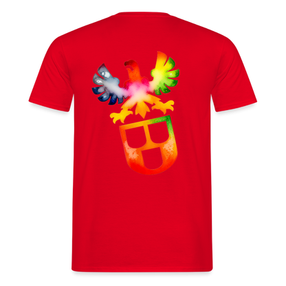 Unisex T-Shirt "Maler" (beidseitig bedruckt) Rot Männer T-Shirt