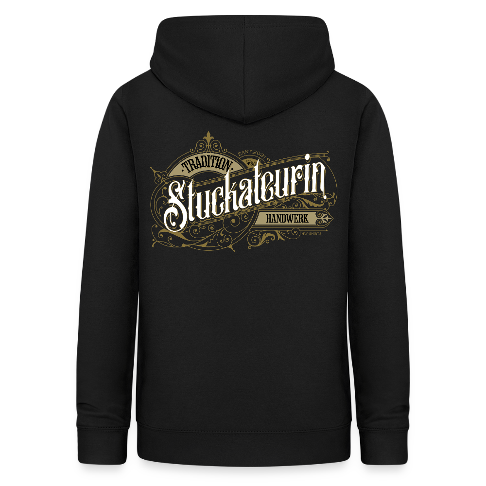 Frauen Hoodie "Stuckateurin" Nostalgie Handwerk Schwarz Frauen Hoodie