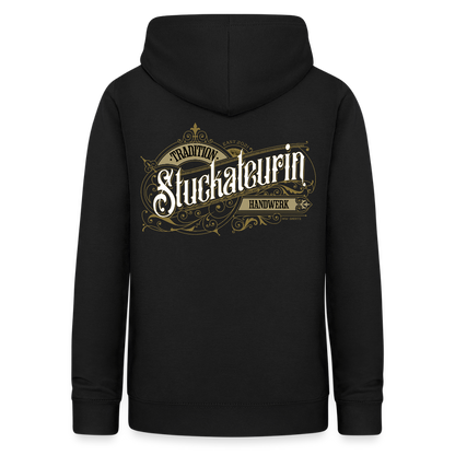 Frauen Hoodie "Stuckateurin" Nostalgie Handwerk Schwarz Frauen Hoodie