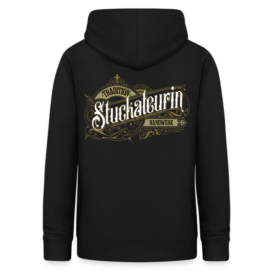 Frauen Hoodie "Stuckateurin" Nostalgie Handwerk Schwarz Frauen Hoodie