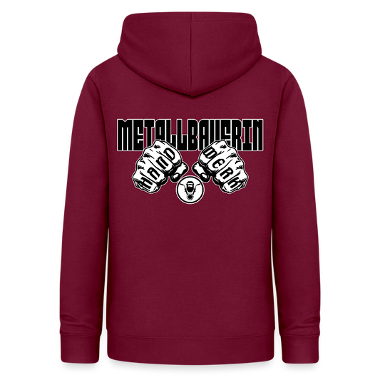 Frauen Hoodie "Metallbauerin" (beidseitig beruckt) - Bordeaux