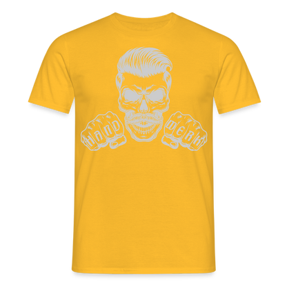 Unisex T-Shirt "Skull-Handwerk" Gelb Männer T-Shirt