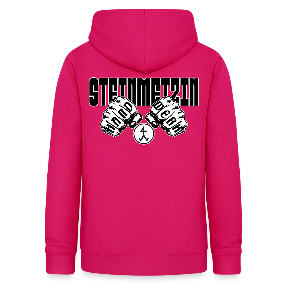 Frauen Hoodie "Steinmetzin" (beidseitig beruckt) dunkles Pink Frauen Hoodie