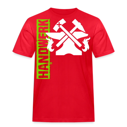 Unisex Workwear T-Shirt "Metallbauer" Rot Männer Workwear T-Shirt