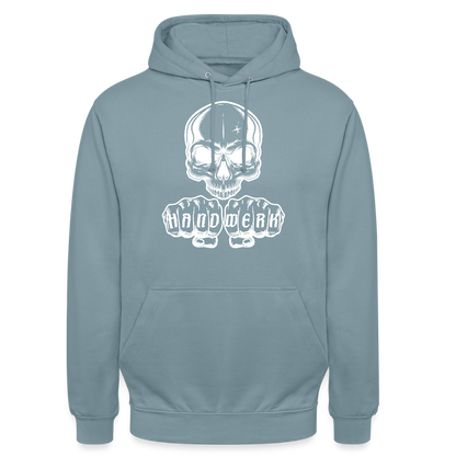 Unisex Hoodie "Skull-Handwerk" Nebelblau Unisex Hoodie