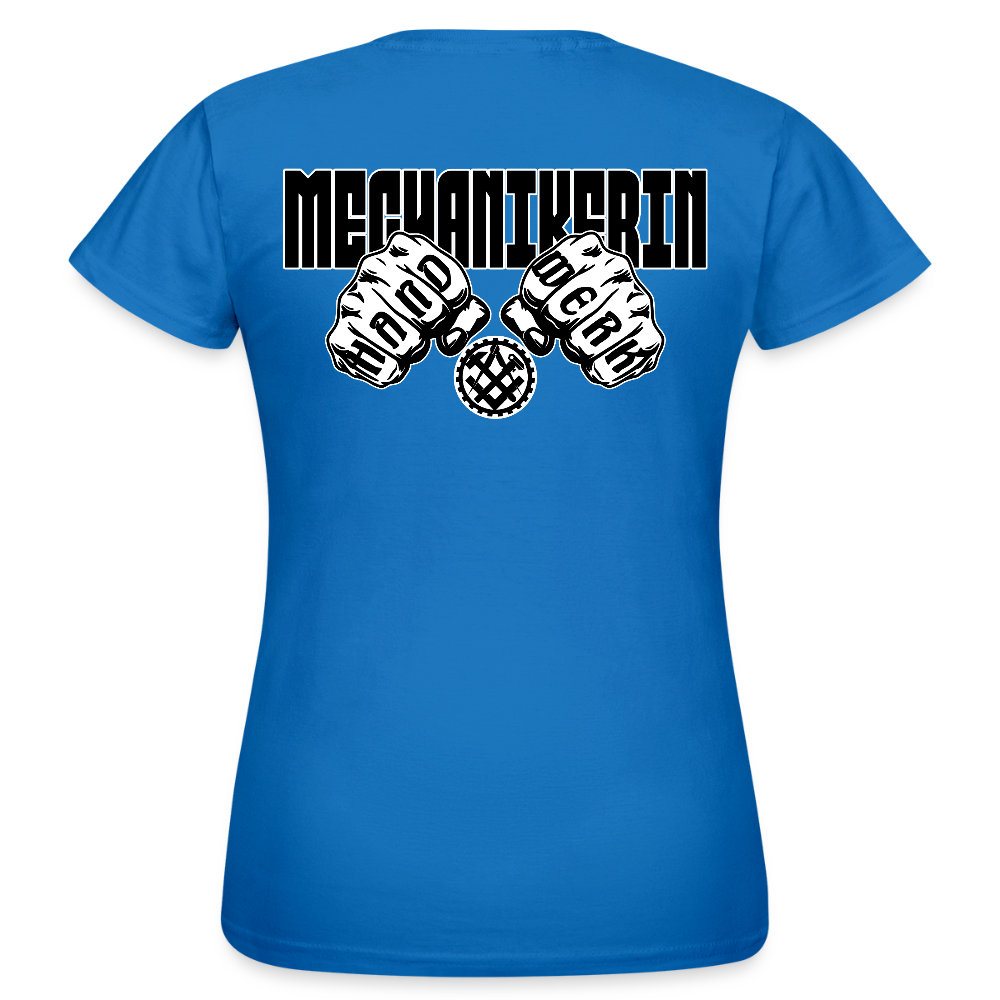 Frauen T-Shirt "Mechanikerin" (beidseitig bedruckt) Royalblau Frauen T-Shirt