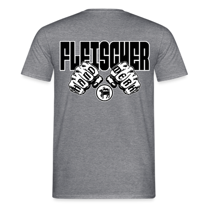 Unisex T-Shirt "Fleischer" (beidseitig bedruckt) Graphit meliert Männer T-Shirt