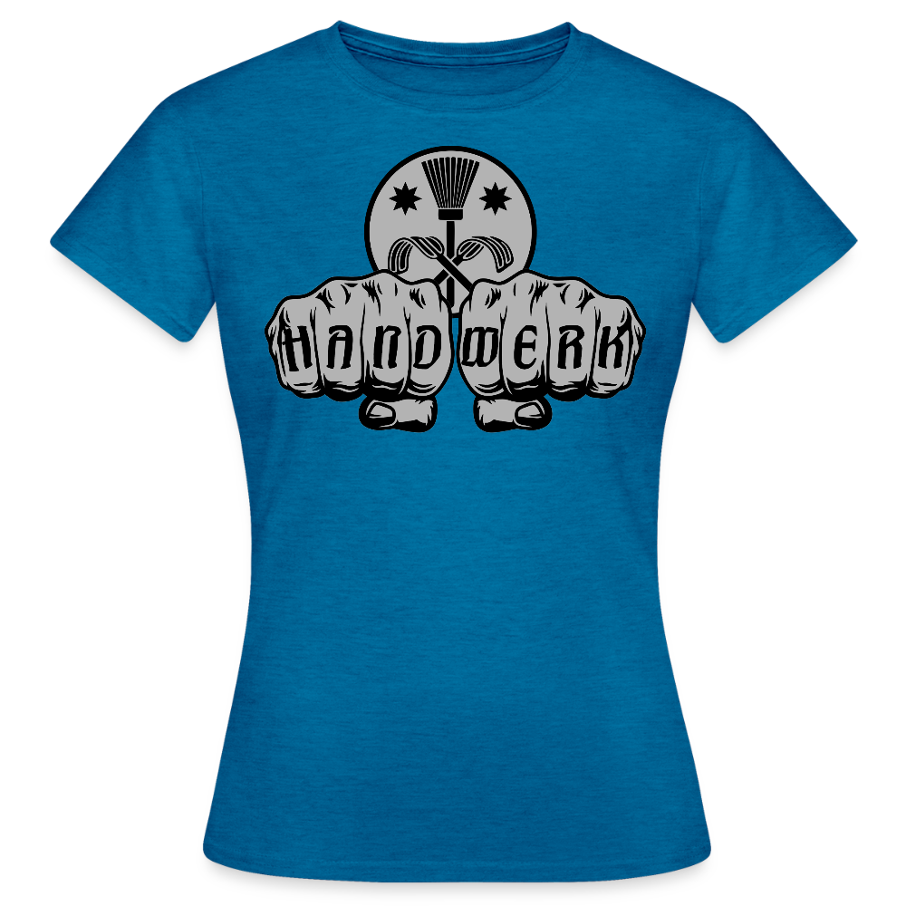 Frauen T-Shirt "Schornsteinfeger" Antikblaues Saphir meliert Frauen T-Shirt