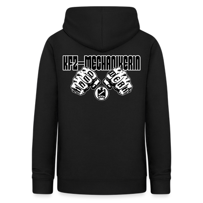 Frauen Hoodie "KFZ-Mechanikerin" (beidseitig beruckt) Schwarz Frauen Hoodie