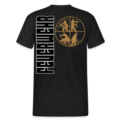 Unisex T-Shirt "Feuerwehr 5" beidseitig bedruckt - Schwarz