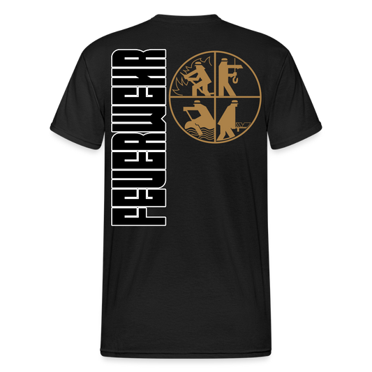 Unisex T-Shirt "Feuerwehr 5" beidseitig bedruckt - Schwarz