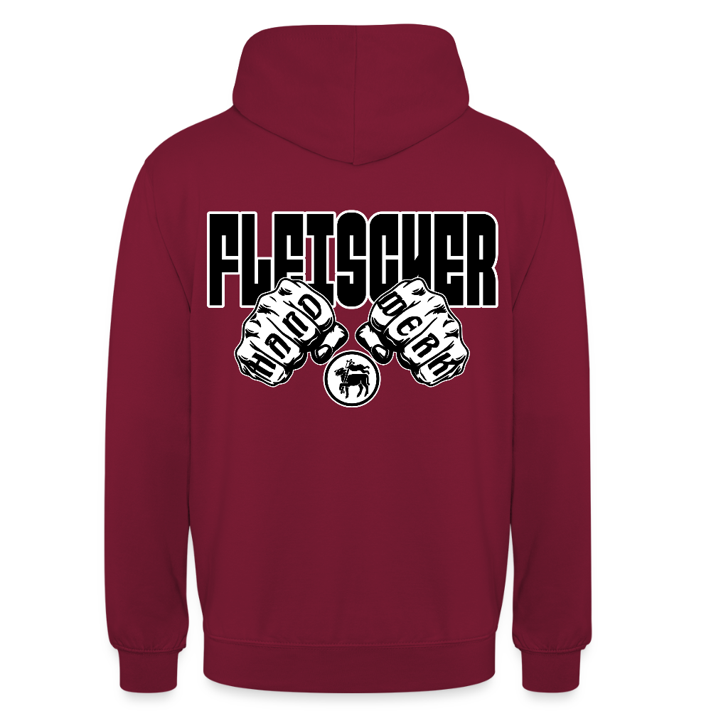 Unisex Hoodie "Fleischer" (beidseitig bedruckt) Bordeaux Unisex Hoodie