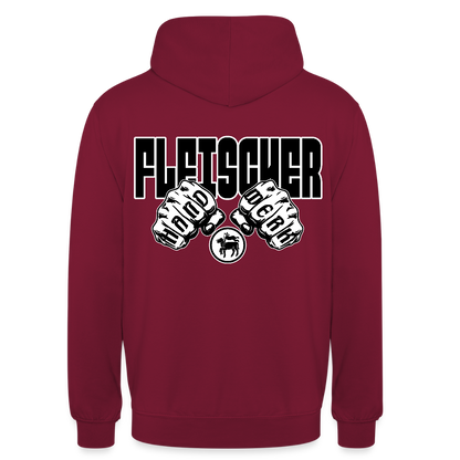 Unisex Hoodie "Fleischer" (beidseitig bedruckt) Bordeaux Unisex Hoodie