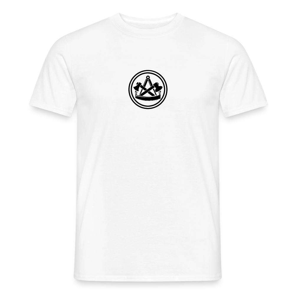 Unisex Handwerker T-Shirt „Skull & Zunft“ von Spreadconnect, beidseitig bedruckt, mit handwerklichen Designs, für Männer.