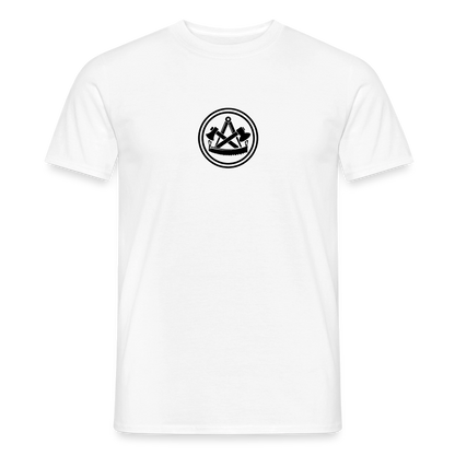 Unisex Handwerker T-Shirt „Skull & Zunft“ von Spreadconnect, beidseitig bedruckt, mit handwerklichen Designs, für Männer.