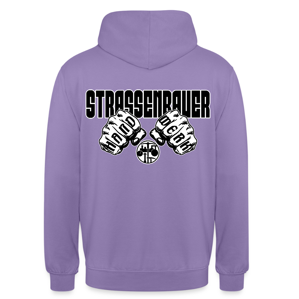 Unisex Hoodie "Strassenbauer" (beidseitig bedruckt) Lavendel Unisex Hoodie