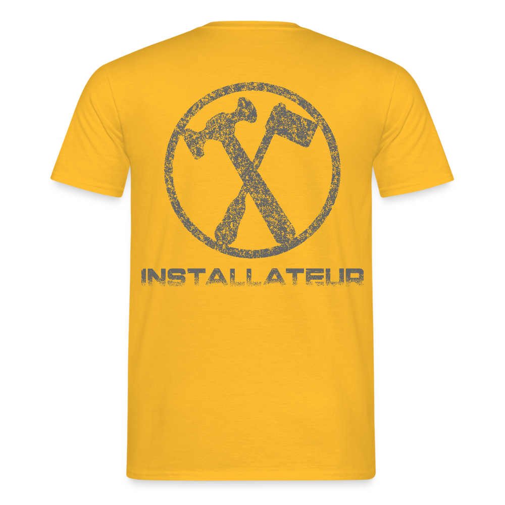 Unisex T-Shirt "Installateur" Gelb Männer T-Shirt
