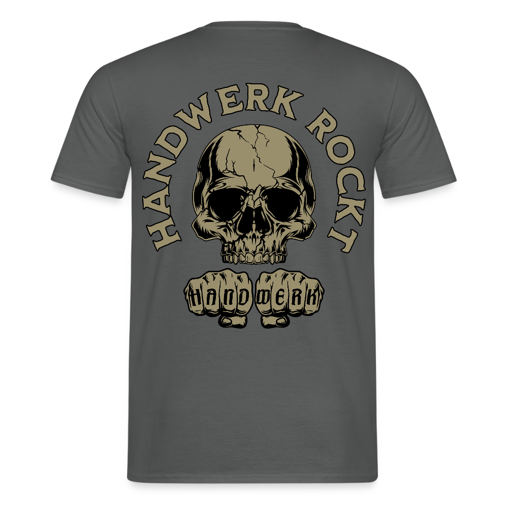 Unisex T-Shirt "Handwerk-Rockt" (beidseitig bedruckt) Anthrazit Männer T-Shirt