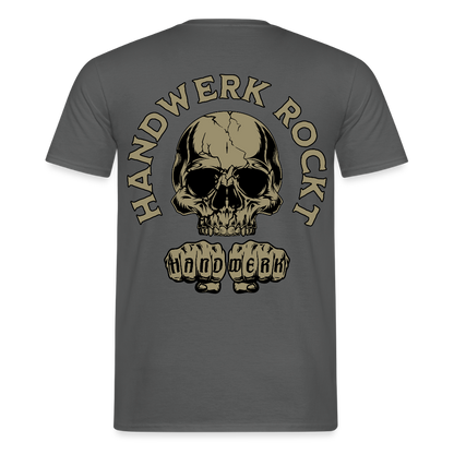 Unisex T-Shirt "Handwerk-Rockt" (beidseitig bedruckt) Anthrazit Männer T-Shirt