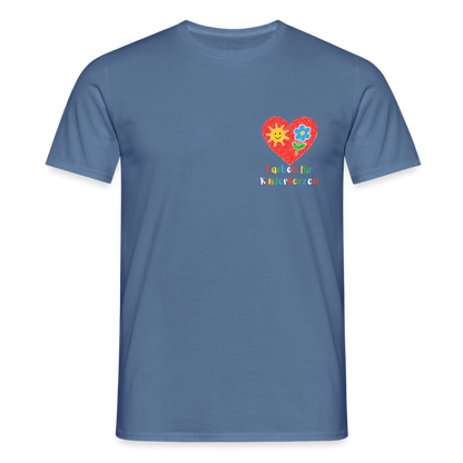 Unisex T-Shirt "Farben für Kinderherzen" (beidseitig bedruckt) Taubenblau Männer T-Shirt