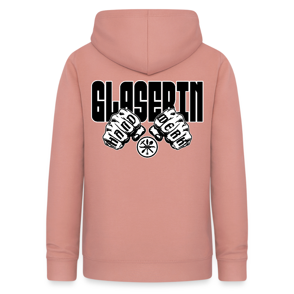 Frauen Hoodie "Glaserin" (beidseitig beruckt) Altrosa Frauen Hoodie