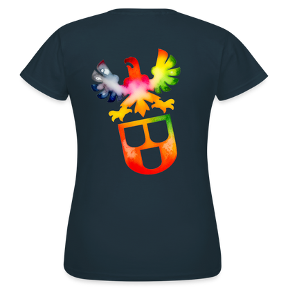 Frauen T-Shirt "Maler" (beidseitig bedruckt) - Navy