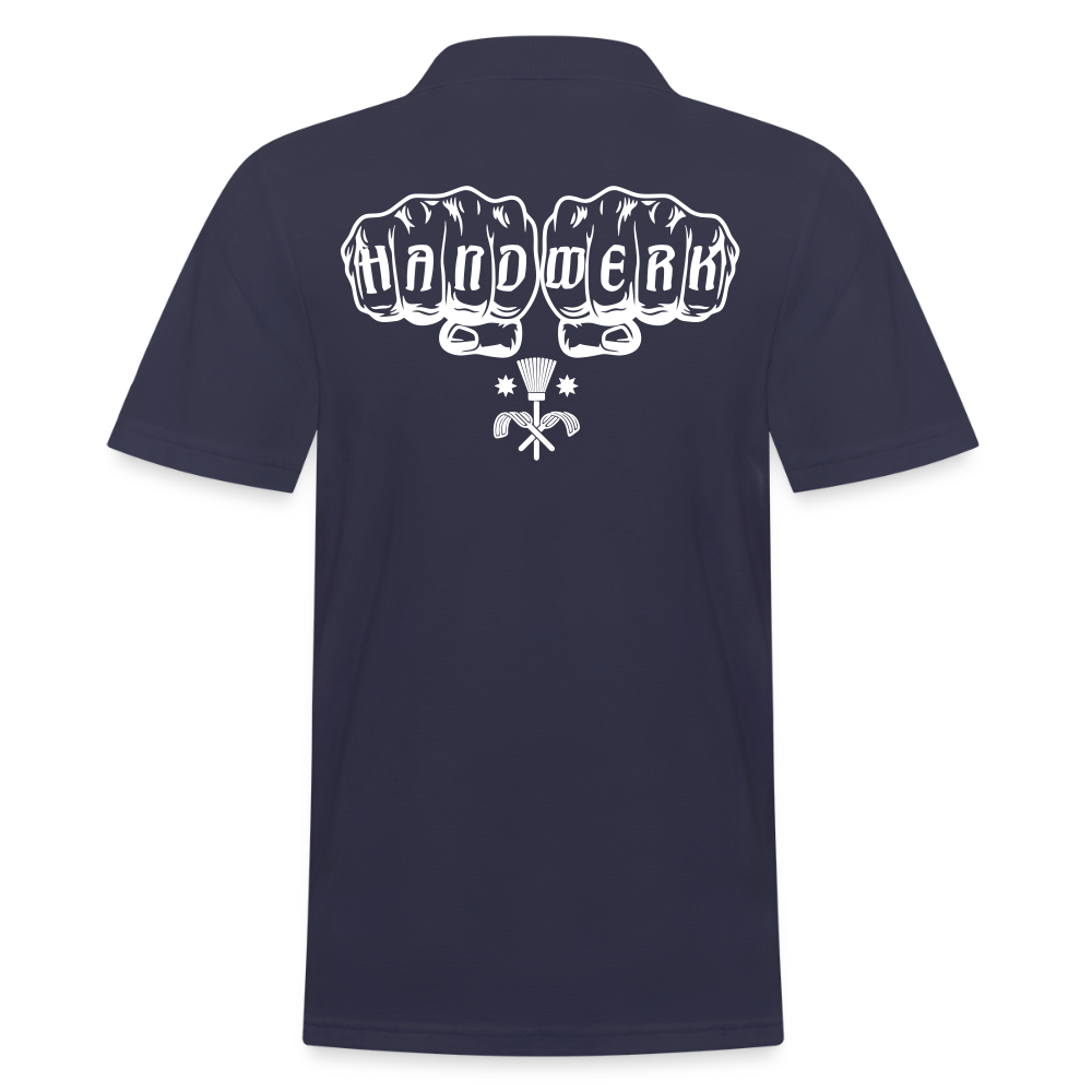 Männer Poloshirt "Schornsteinfeger" (hinten bedruckt) Navy Männer Poloshirt