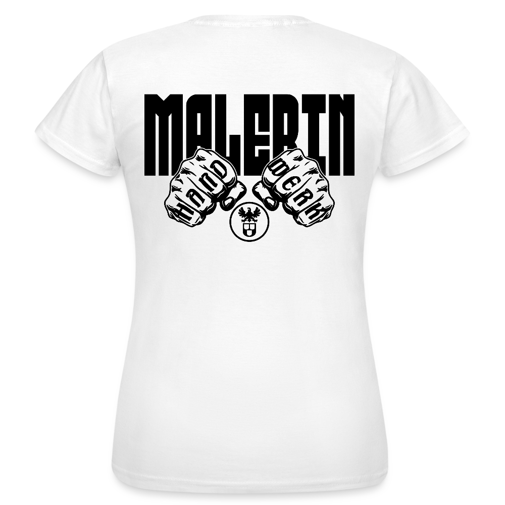 Frauen T-Shirt "Malerin" (beidseitig bedruckt) Weiß Frauen T-Shirt