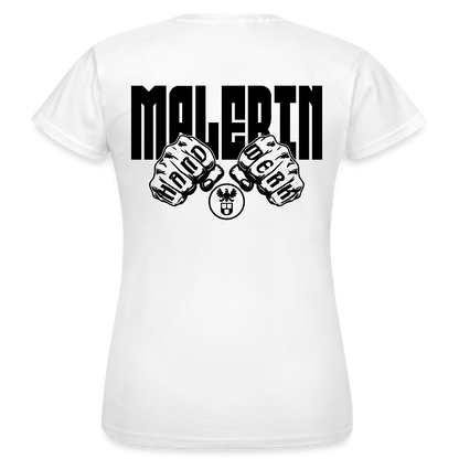Frauen T-Shirt "Malerin" (beidseitig bedruckt) Weiß Frauen T-Shirt