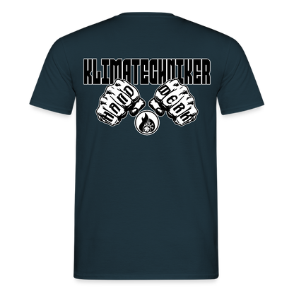 Unisex T-Shirt "Klimatechniker" (beidseitig bedruckt) Navy Männer T-Shirt